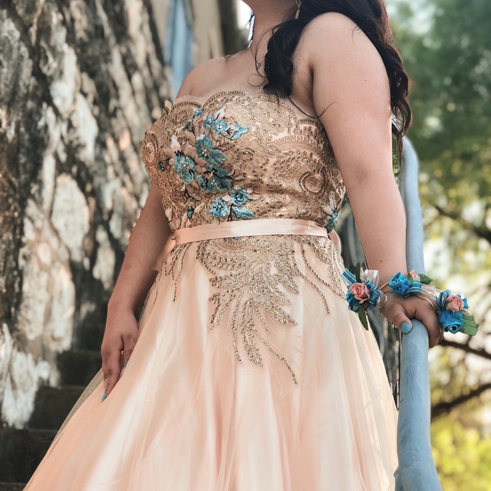 Gold/ Nude Prom dress